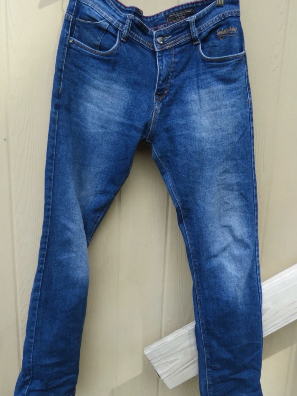 Balenciaga Women's Skinny Jeans in Blue Washed Denim